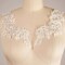 1 Pair Ivory Beaded Lace Appliques Bridal Dress Embellishments with Sequins & Pearls for Wedding Gowns